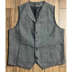 Men's Gray Herringbone Vest